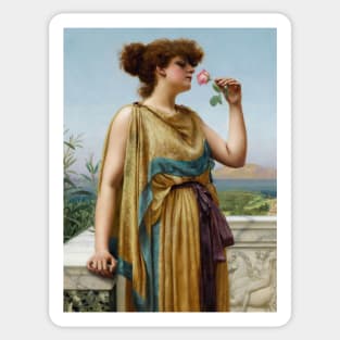 The Fragrant Rose by John William Godward Sticker